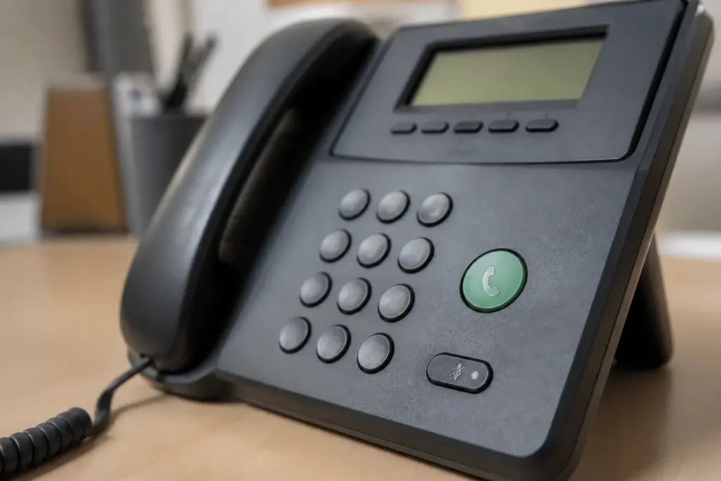 Telephone keypad with displayed numbers and call icon